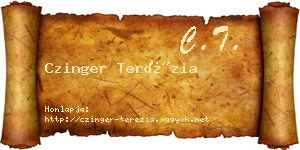 Czinger Terézia névjegykártya