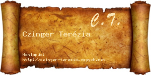 Czinger Terézia névjegykártya
